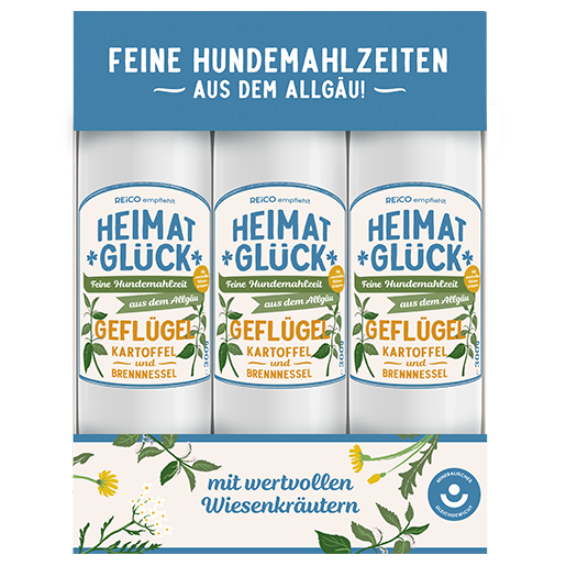 3 Stück Hundewurst Geflügel und Kartoffel