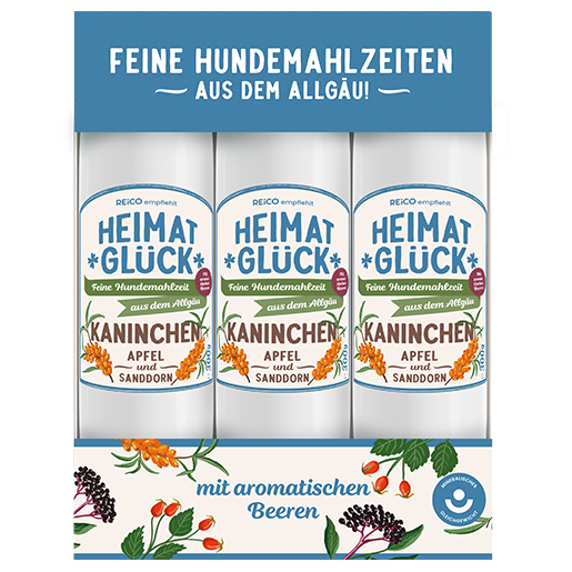 3 Stück Hundewurst Kaninchen mit Apfel